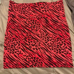 animal print mini skirt